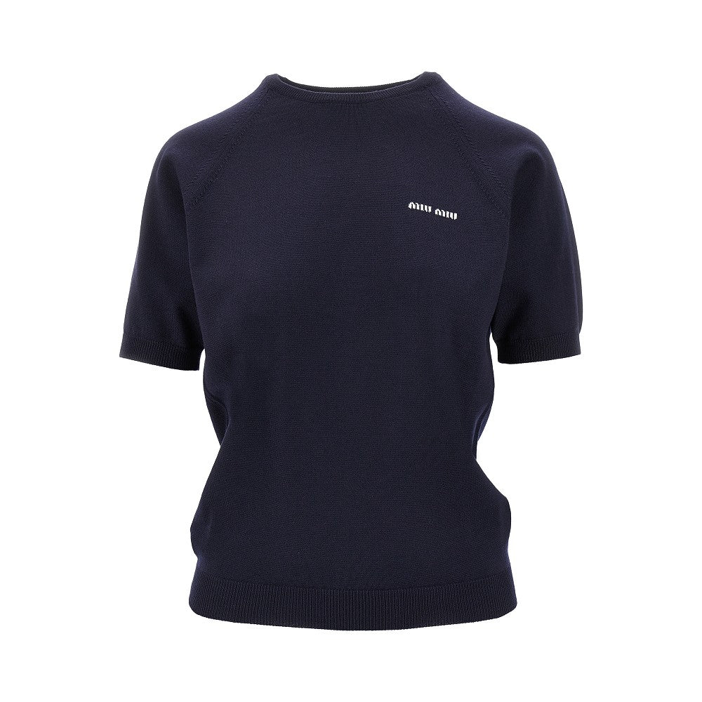 Pullover a manica corta in lana