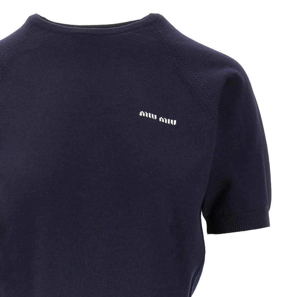 Pullover a manica corta in lana