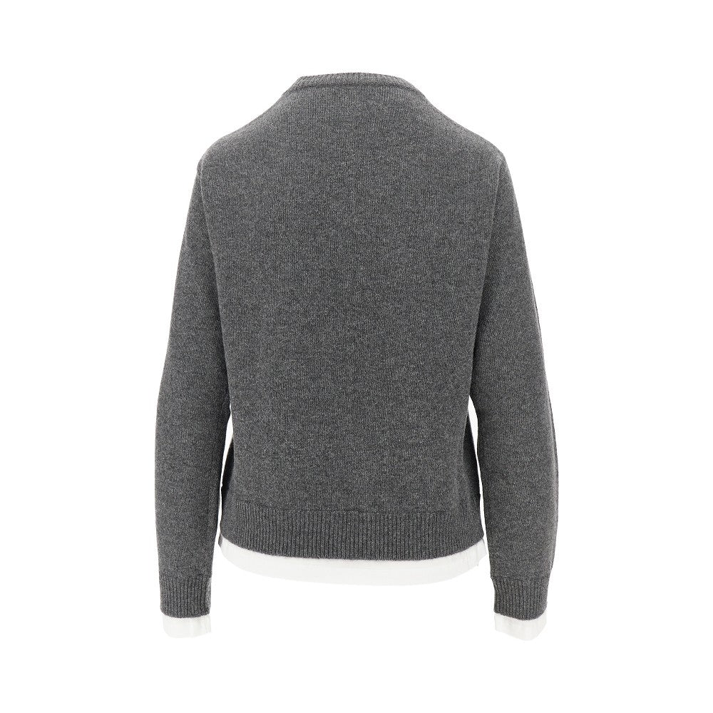 Layered effect cashmere sweater