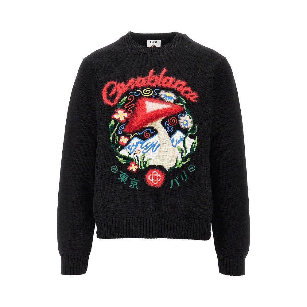 'Mushroom' embroidered sweater