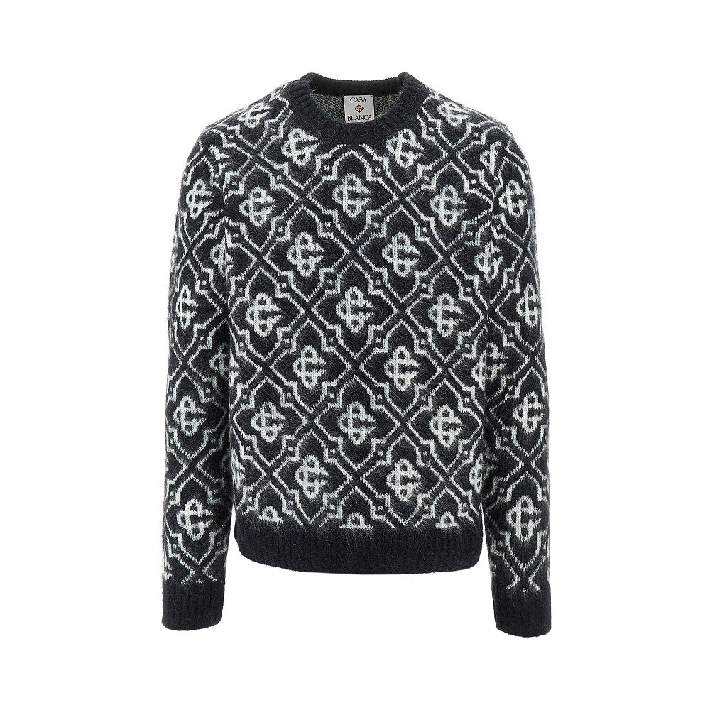 Monogram mohair-blend crewneck sweater