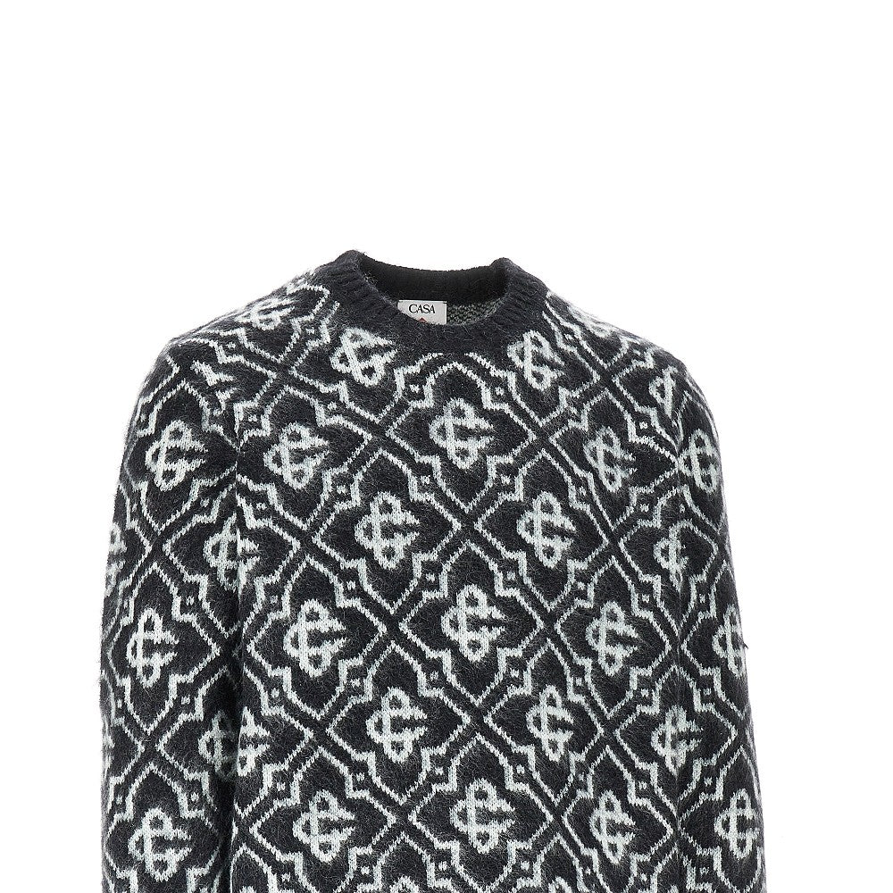 Monogram mohair-blend crewneck sweater