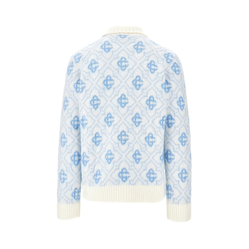 Cardigan full-zip in misto mohair Monogram