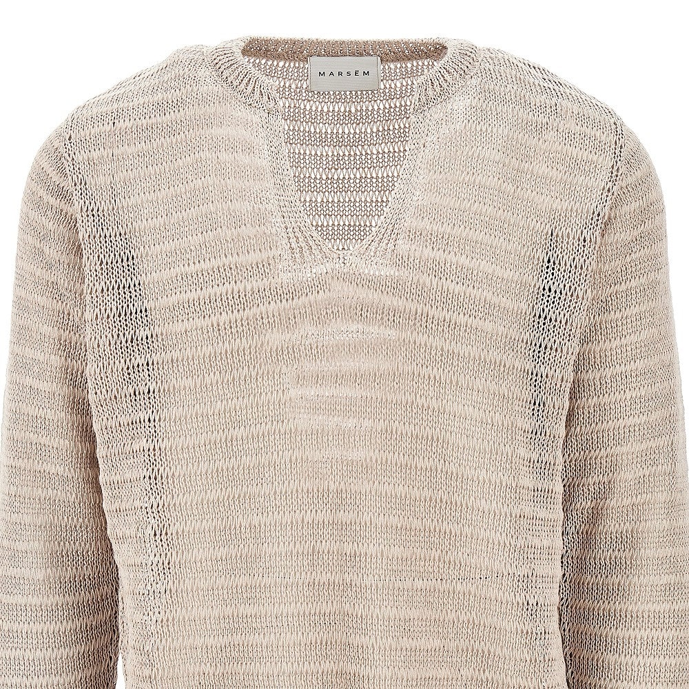 V- neck linen sweater