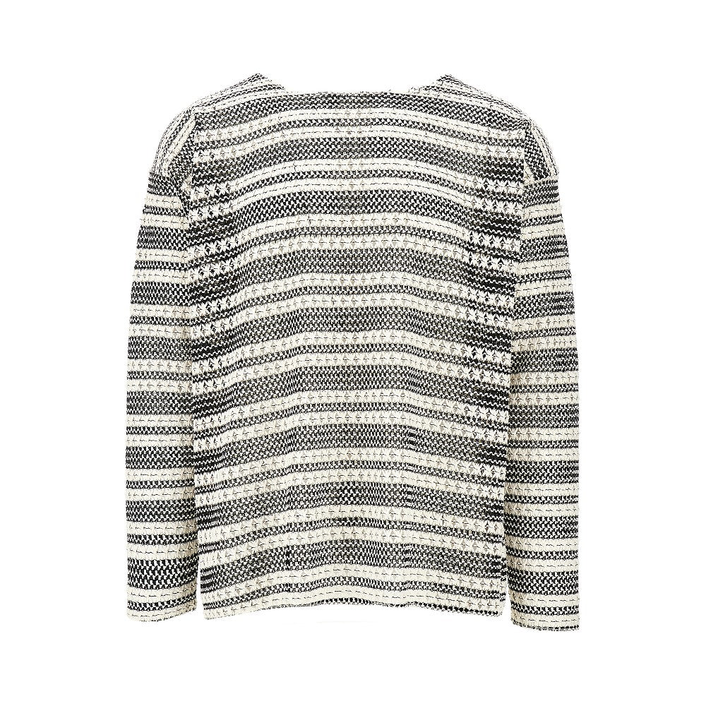 Pullover traforato in misto cotone