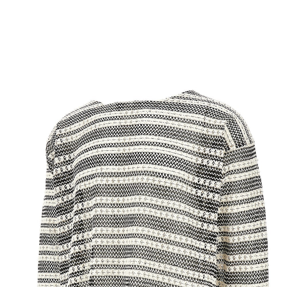 Pullover traforato in misto cotone