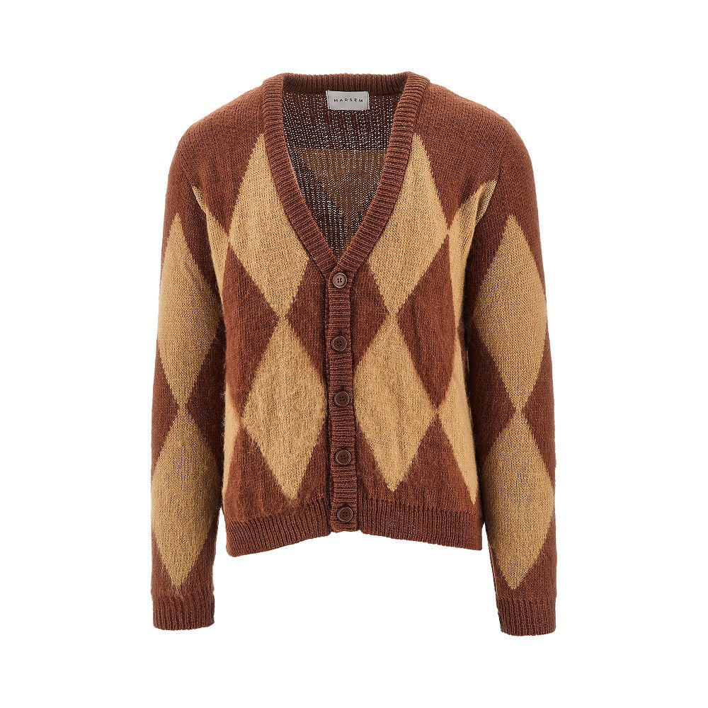 Lozenge mohair-blend cardigan