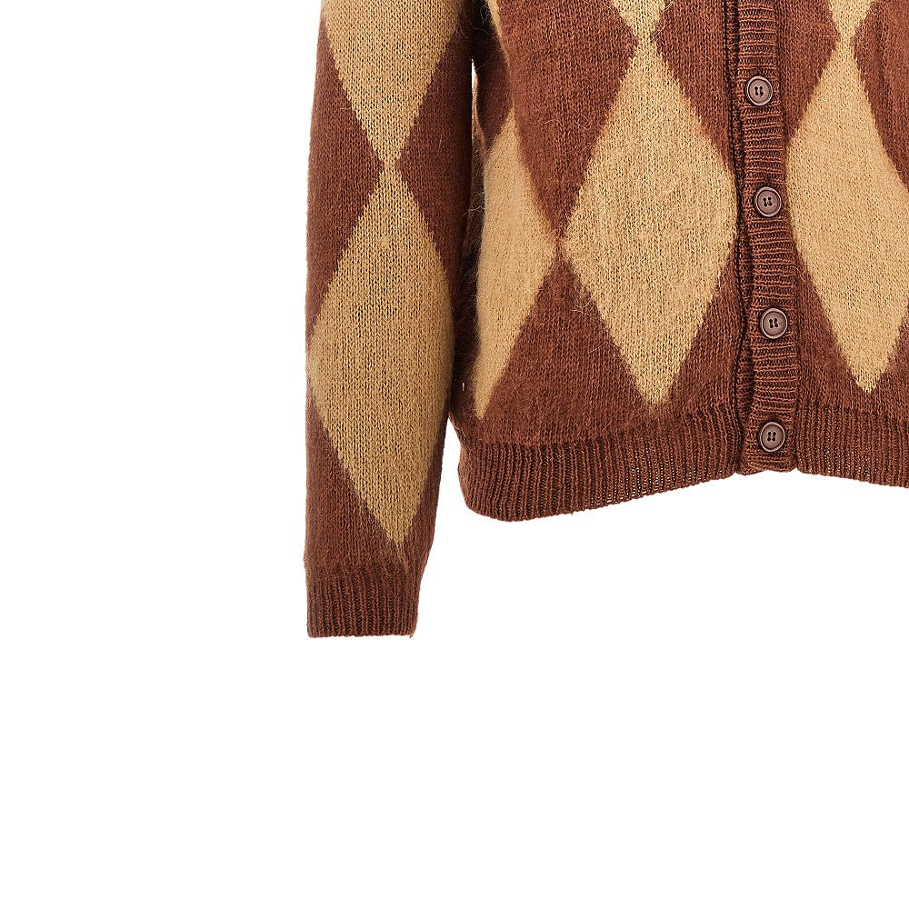 Lozenge mohair-blend cardigan