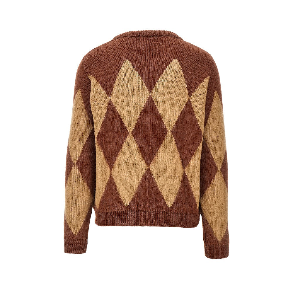 Lozenge mohair-blend cardigan