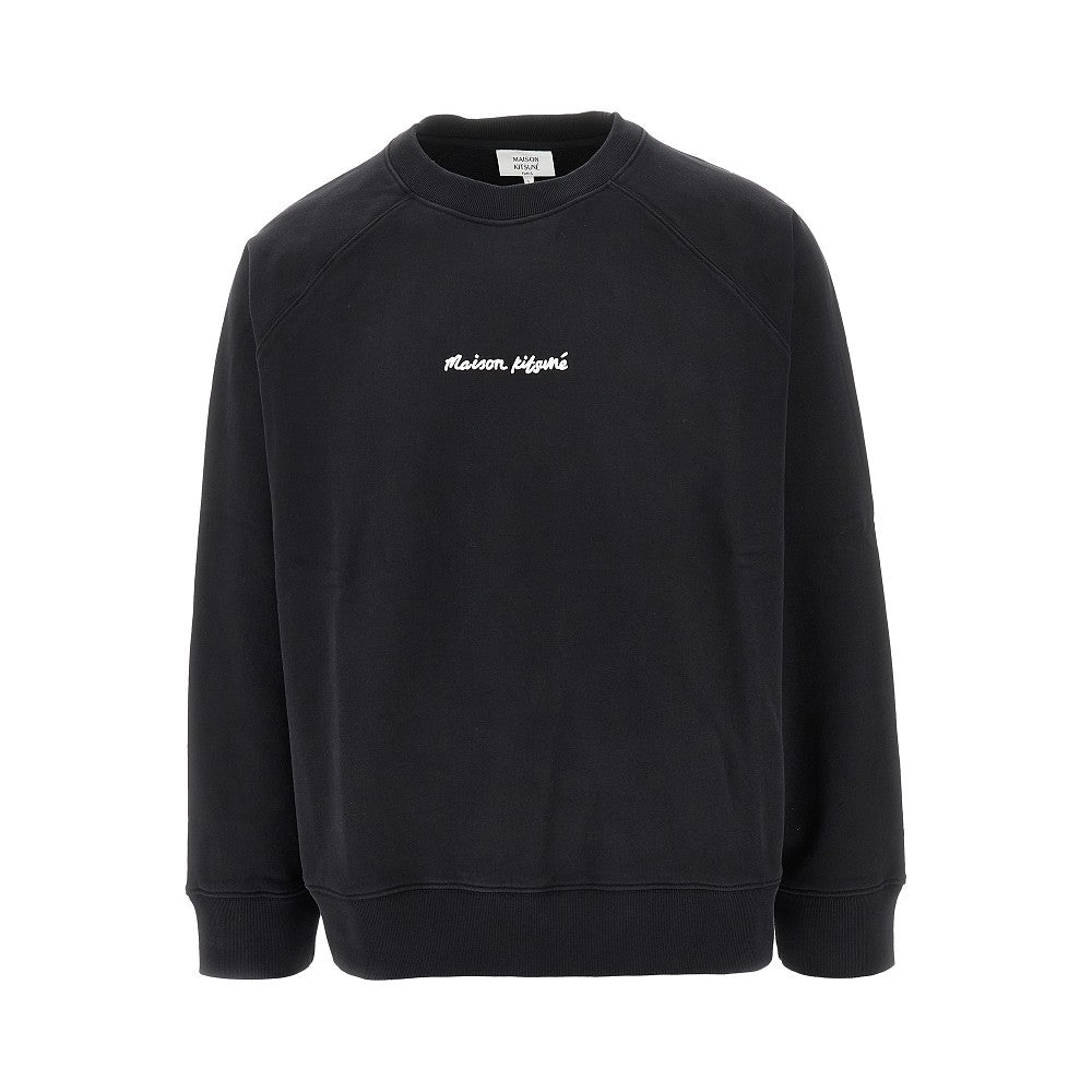 Logo embroidery oversized crewneck sweatshirt
