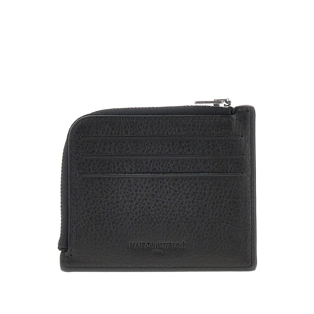 Portacarte in pelle con zip 'Profile Fox'