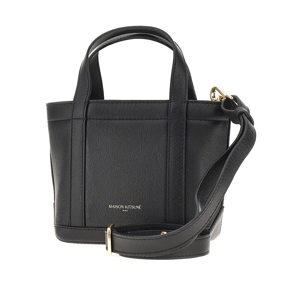 'Fox Head' leather mini tote bag