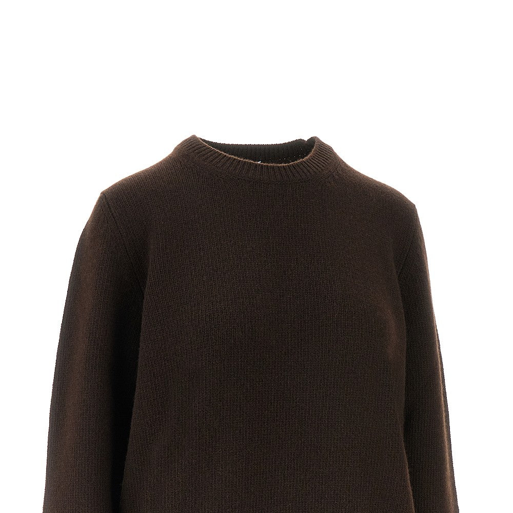 Pullover girocollo in lana e cachemire