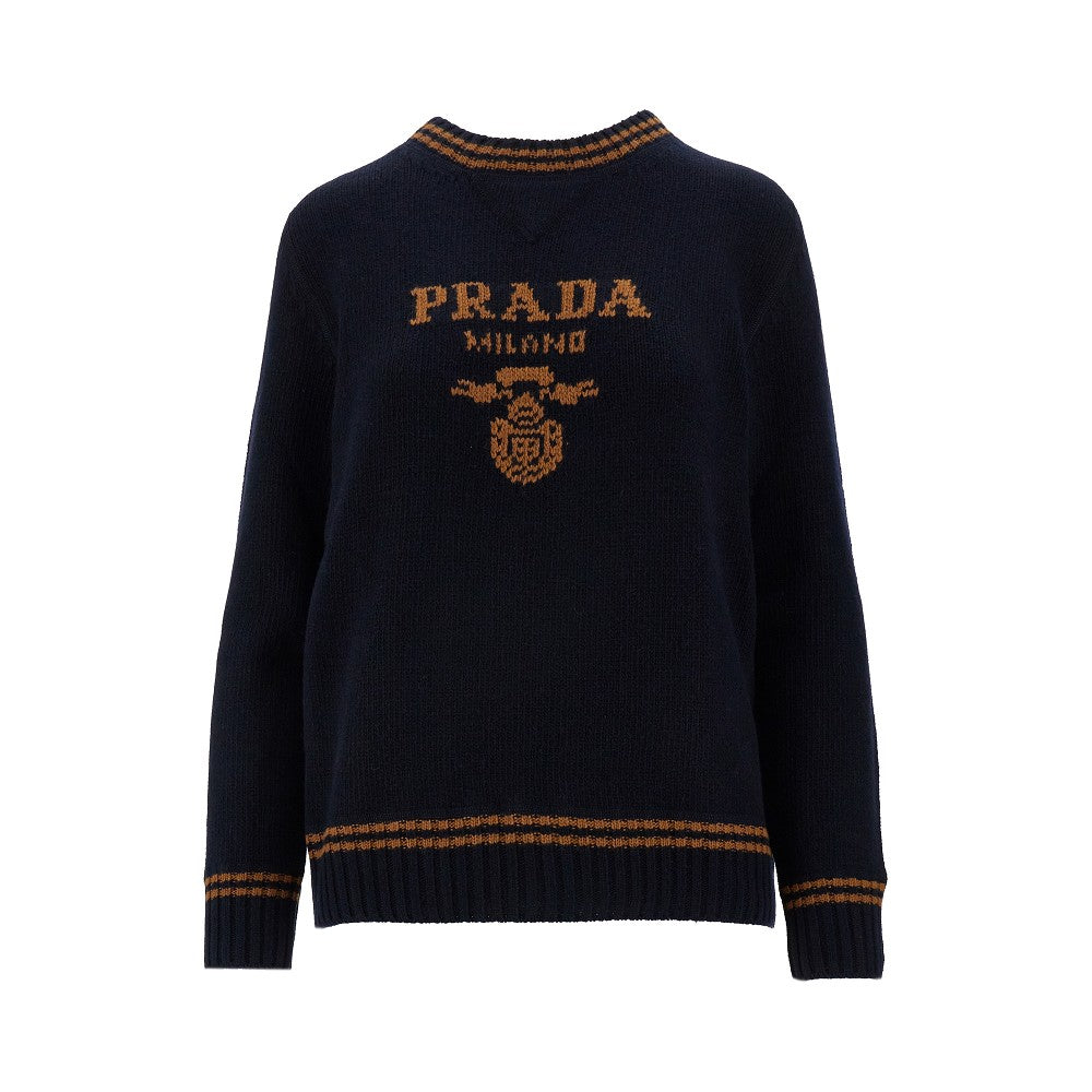 Wool and cashmere sweater with logo