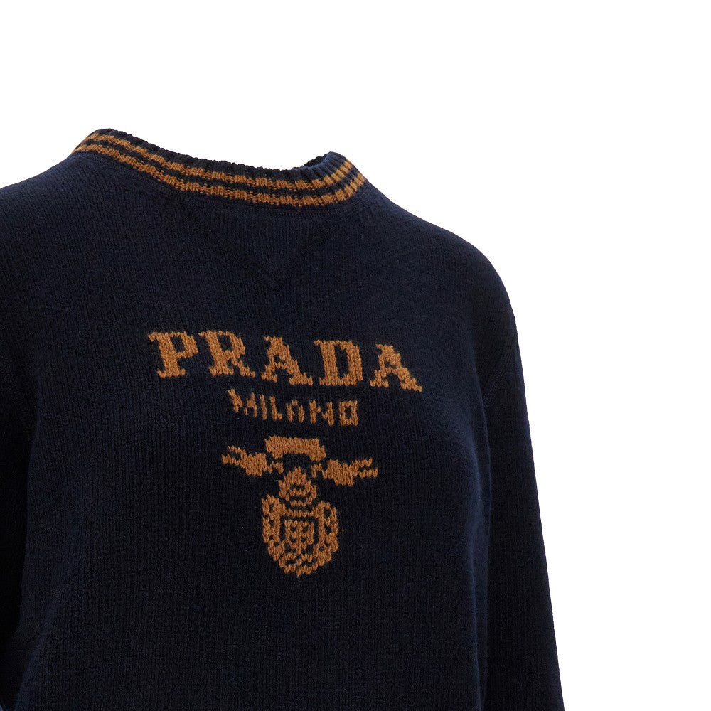 Wool and cashmere sweater with logo