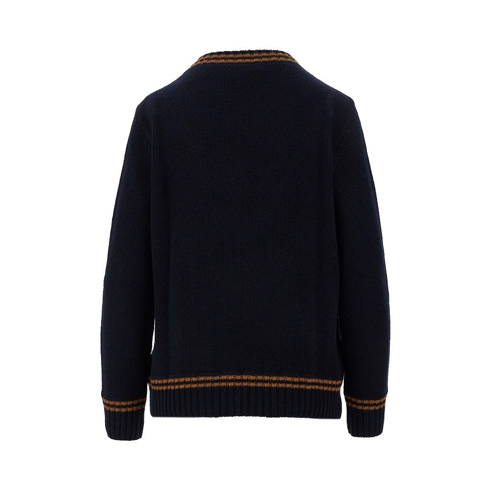 Wool and cashmere sweater with logo