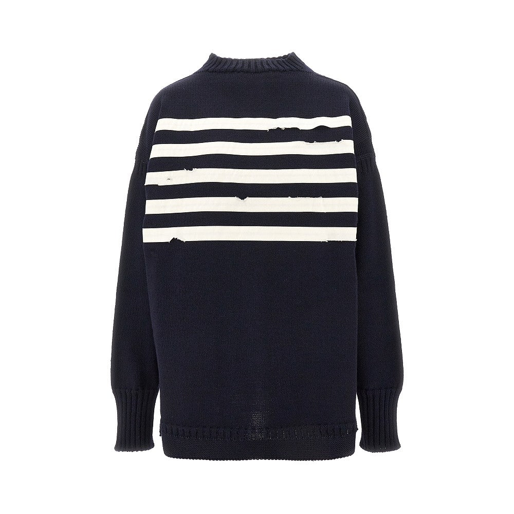 Pullover oversize con righe applicate