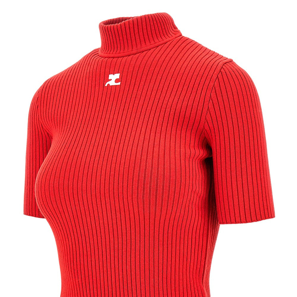 Short-sleeved 'Reedition' ribbed knit top