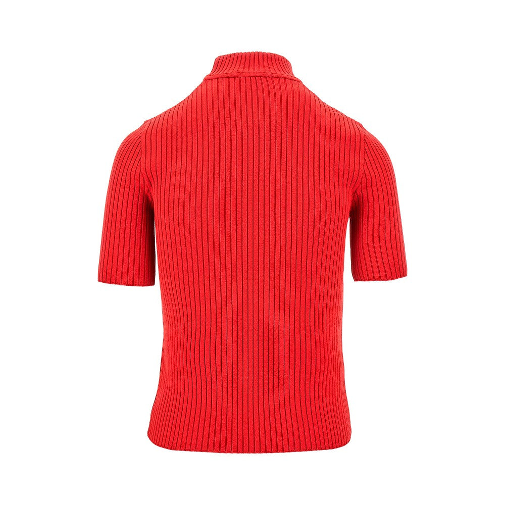 Short-sleeved 'Reedition' ribbed knit top