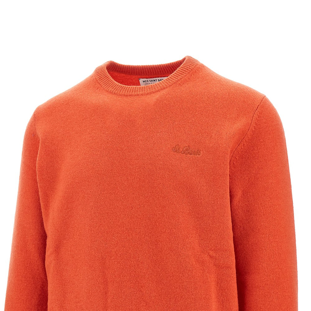 Pullover girocollo in lana d'agnello