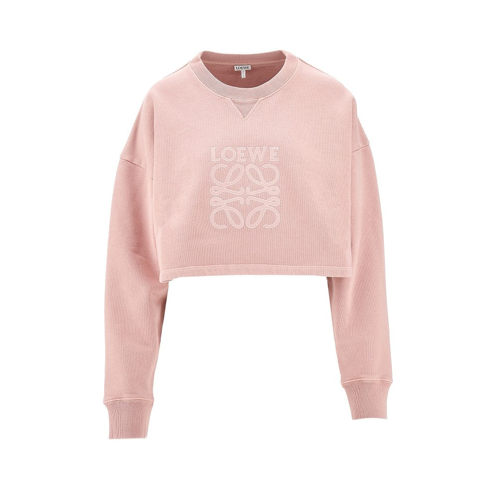 Anagram embroidery cropped sweatshirt