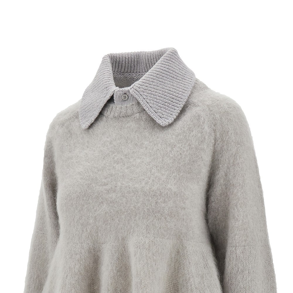 Pullover polo in misto mohair
