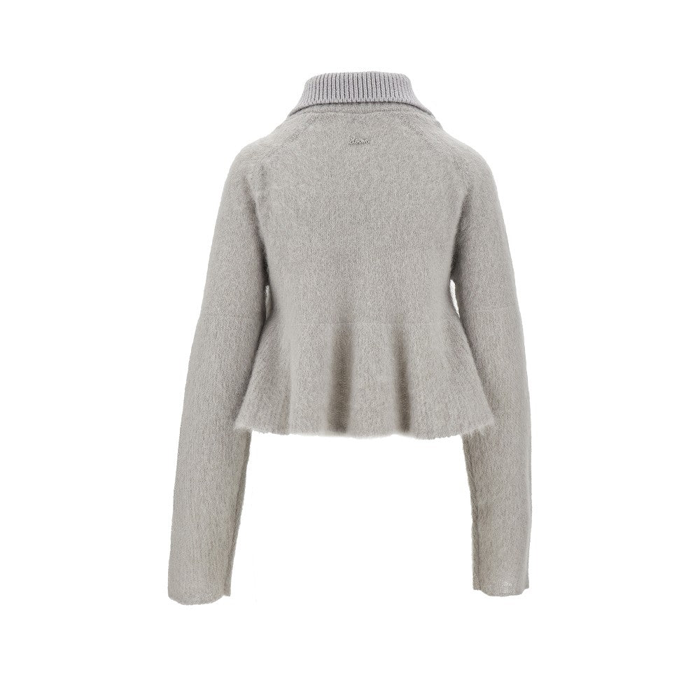 Pullover polo in misto mohair