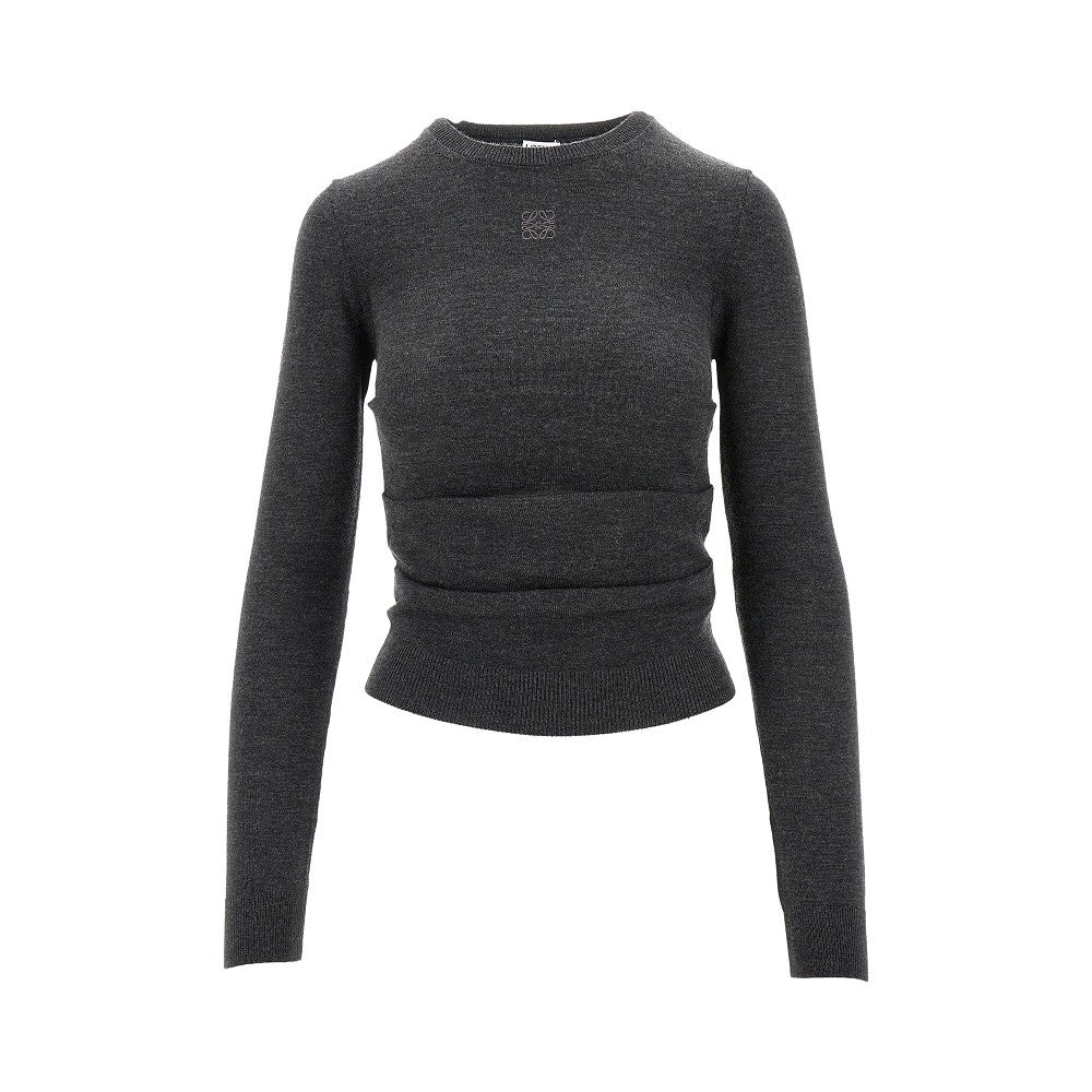 Silk and cashmere draped sweater