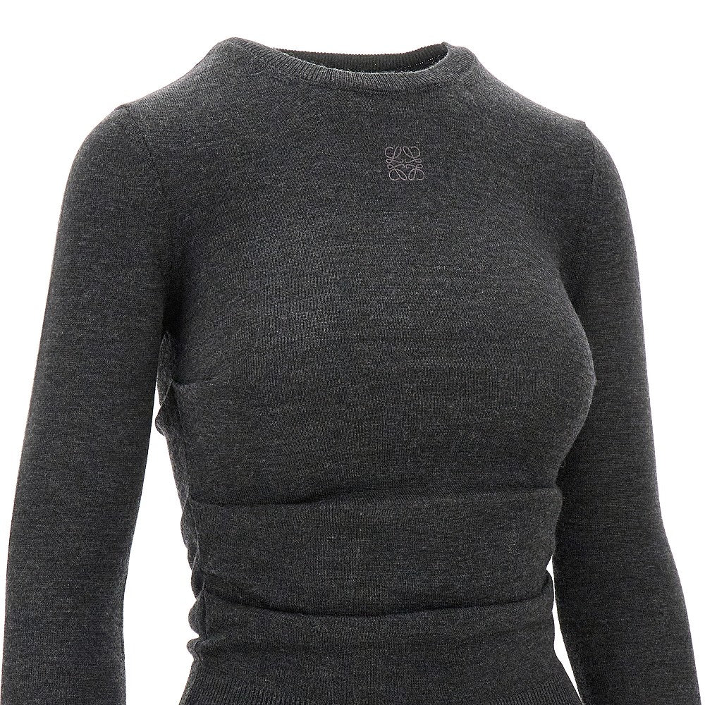 Silk and cashmere draped sweater