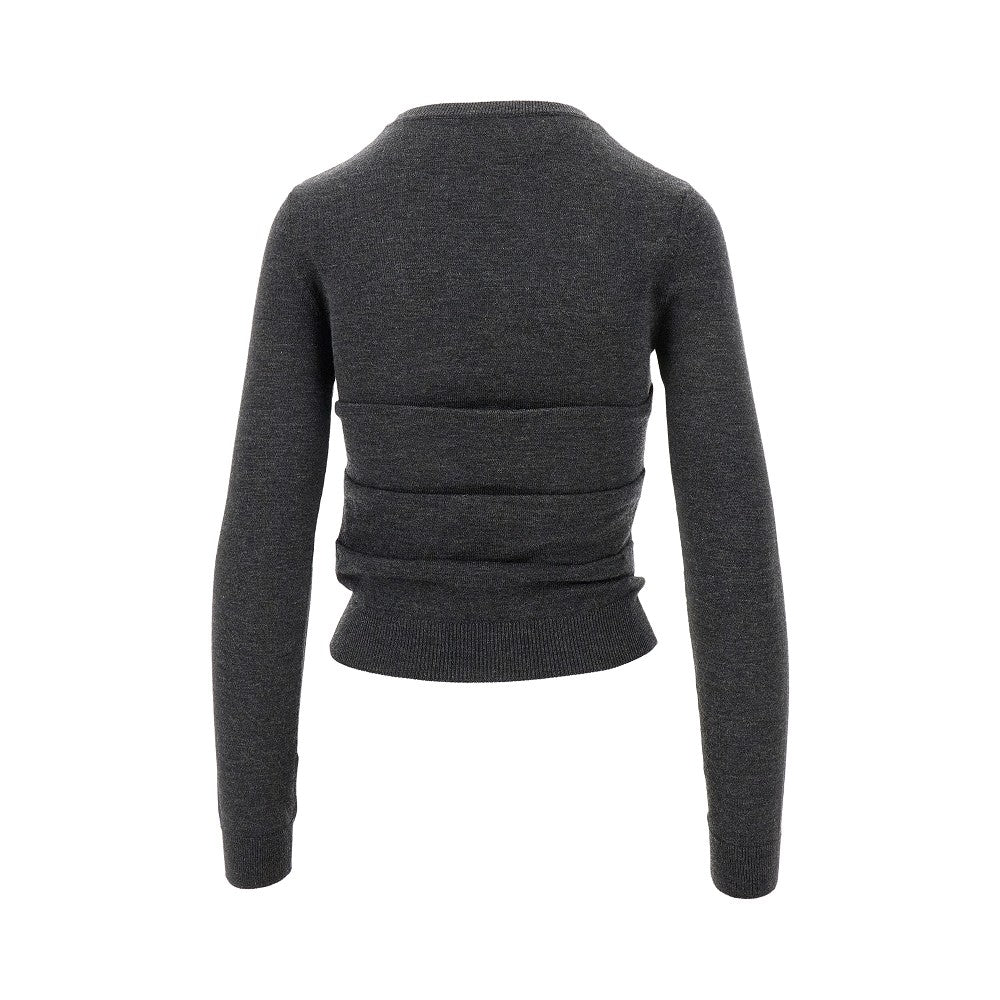 Silk and cashmere draped sweater