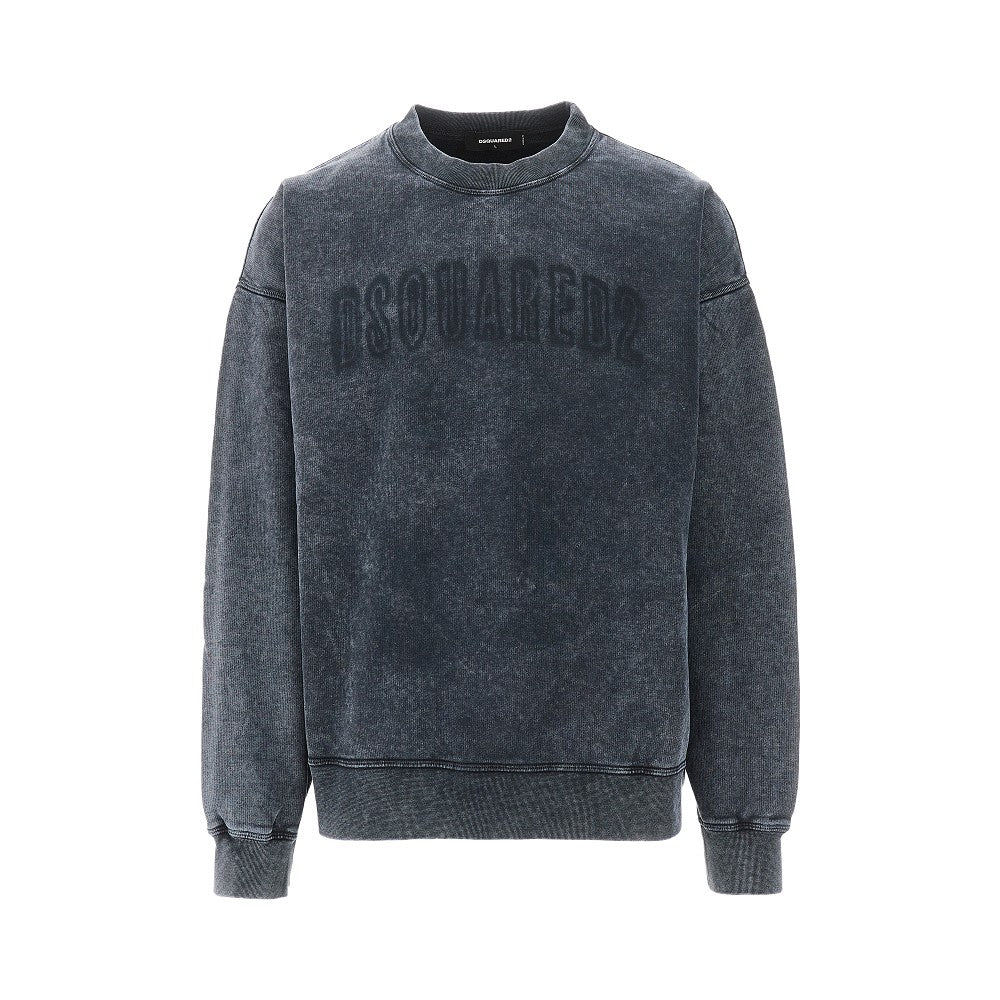 Logo print used effect sweatshirt