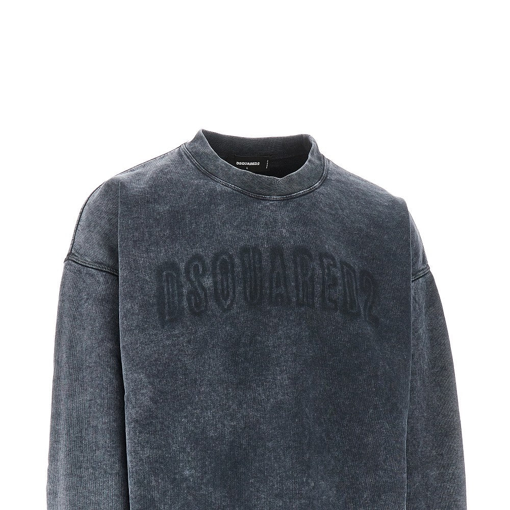 Logo print used effect sweatshirt
