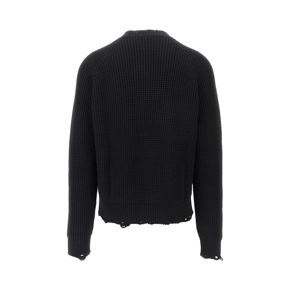 Distressed wool sweater