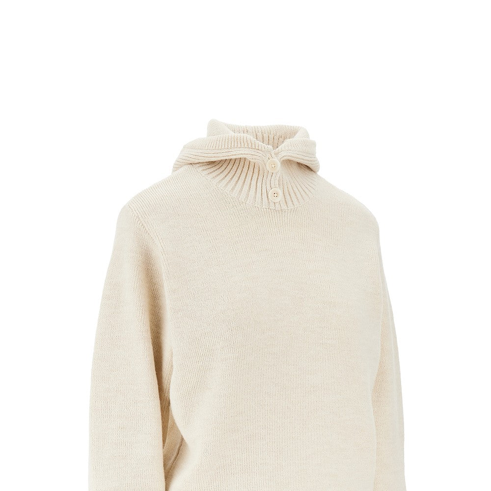 Hooded alpaca-blend sweater
