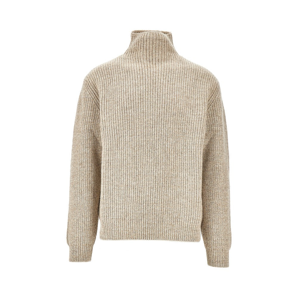 Pullover a collo alto in alpaca e yak