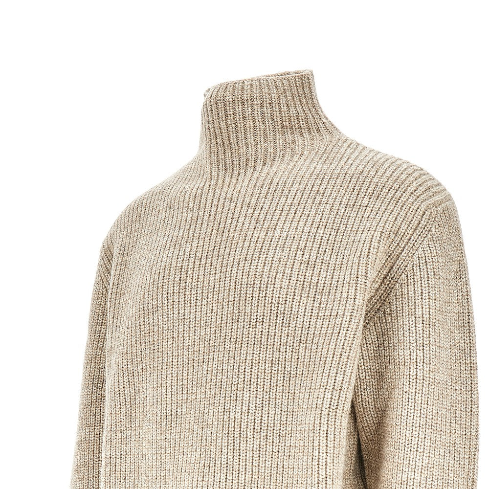Pullover a collo alto in alpaca e yak