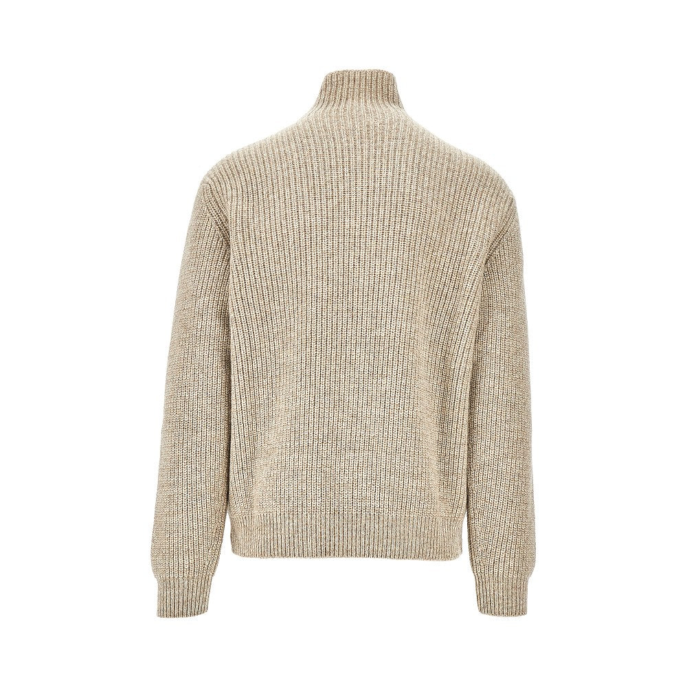 Pullover a collo alto in alpaca e yak