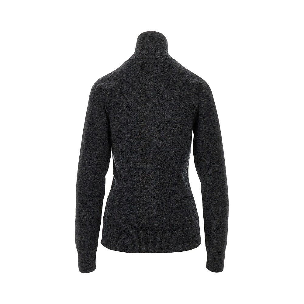 Cardigan a collo alto in lana