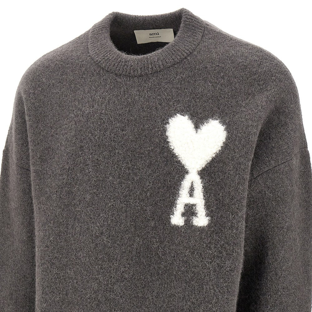 Pullover girocollo con intarsio Ami de Coeur