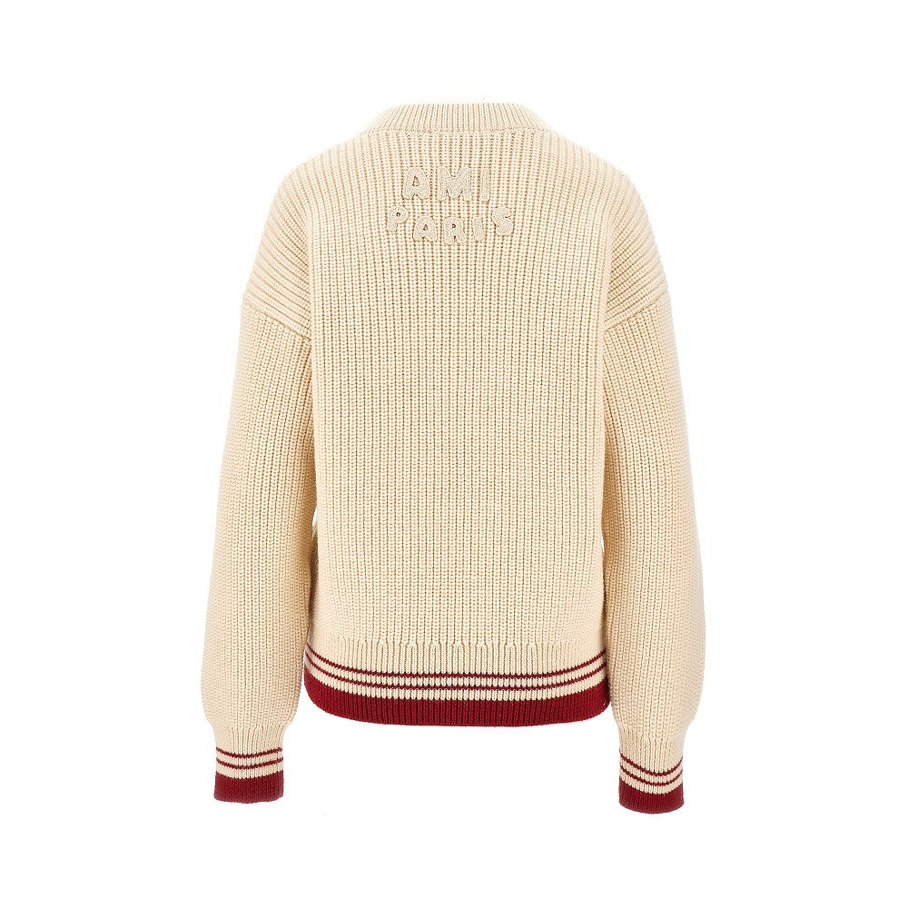 Pullover in lana con patch Ami de Coeur