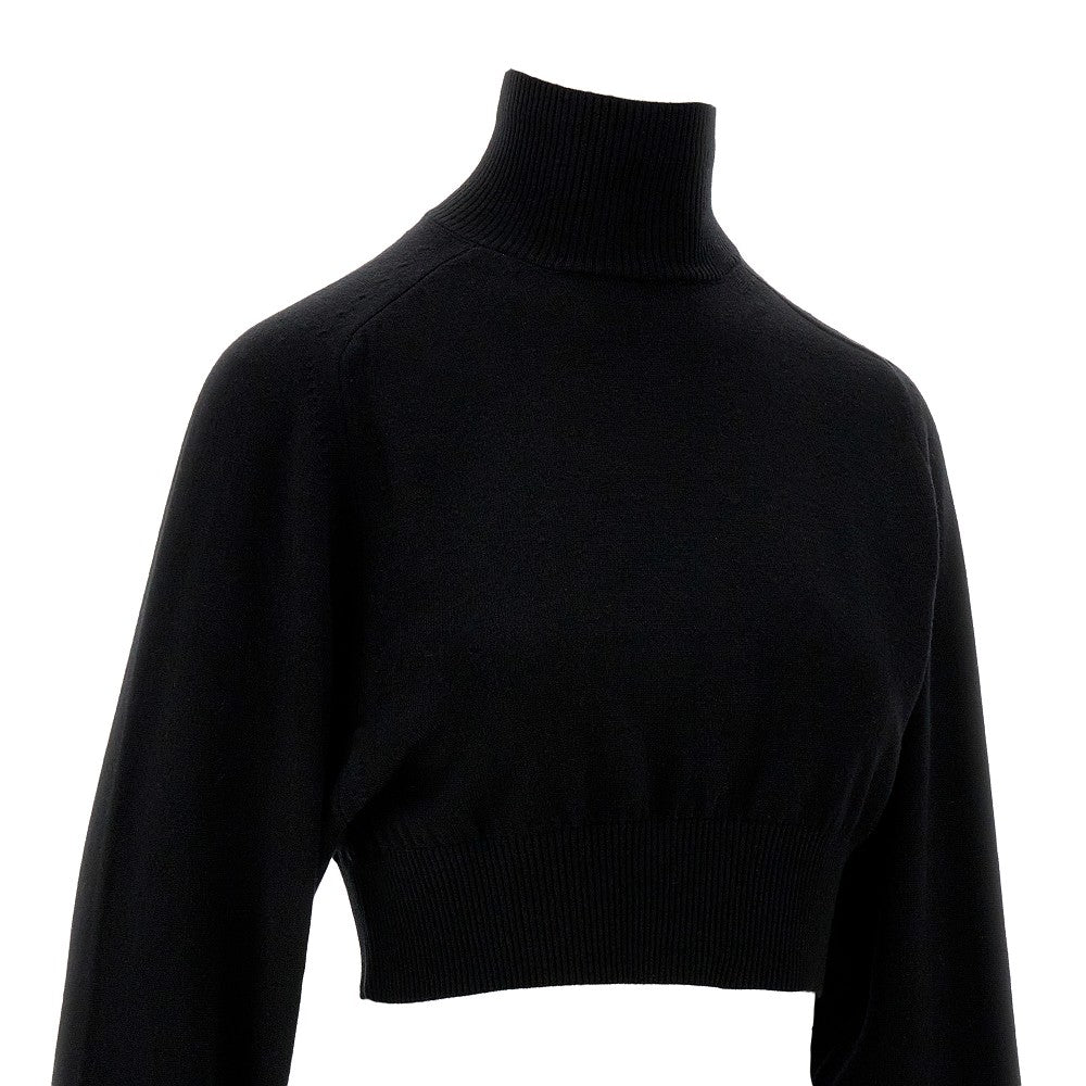 Pullover cropped in lana