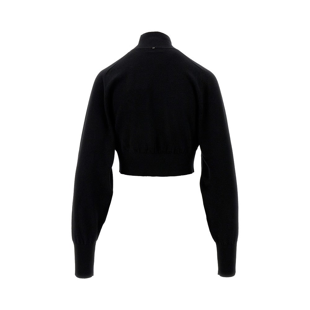 Pullover cropped in lana