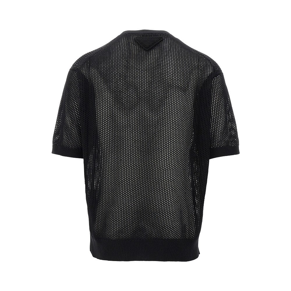 T-shirt in maglia a rete