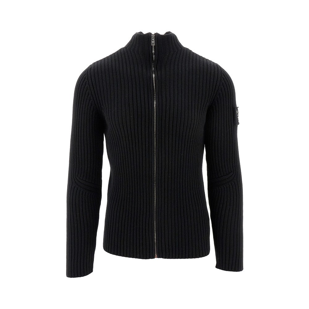 Cardigan full-zip in lana a costine