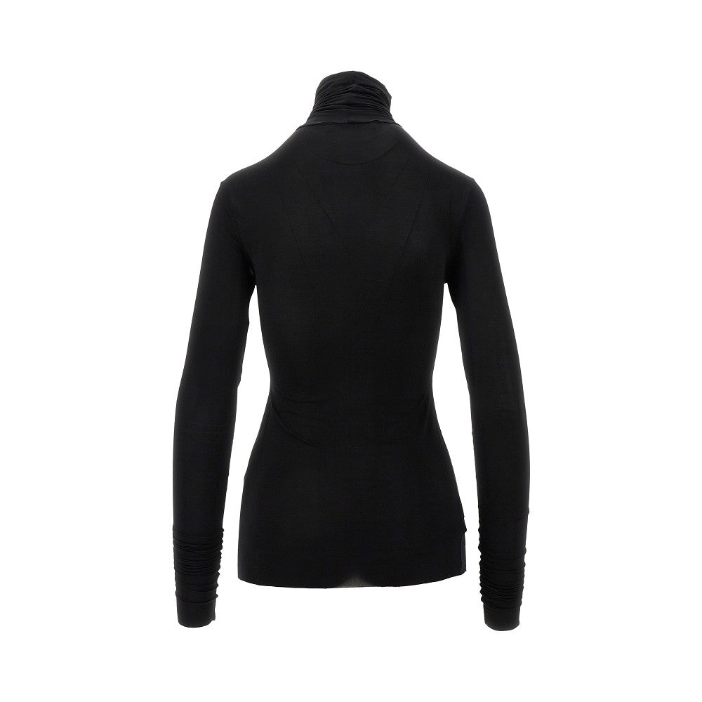 Stretch jersey turtleneck top