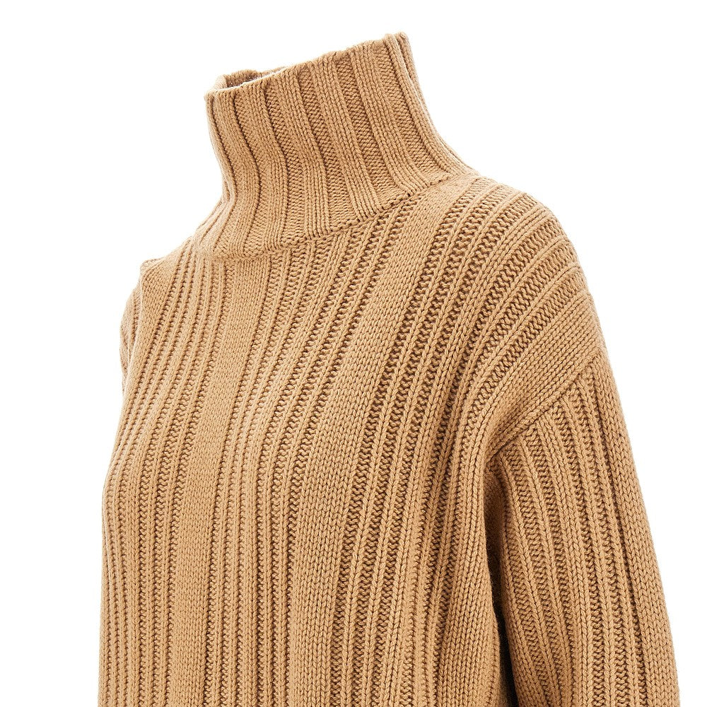 Wool and cachemire sweater with funnel collar