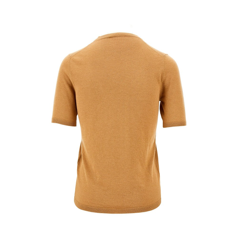 T-shirt in seta e cachemire