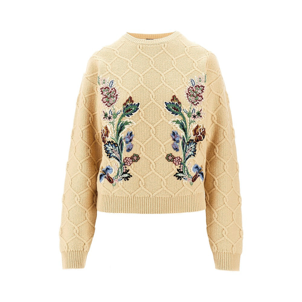 Wool and cashmere embroidered sweater