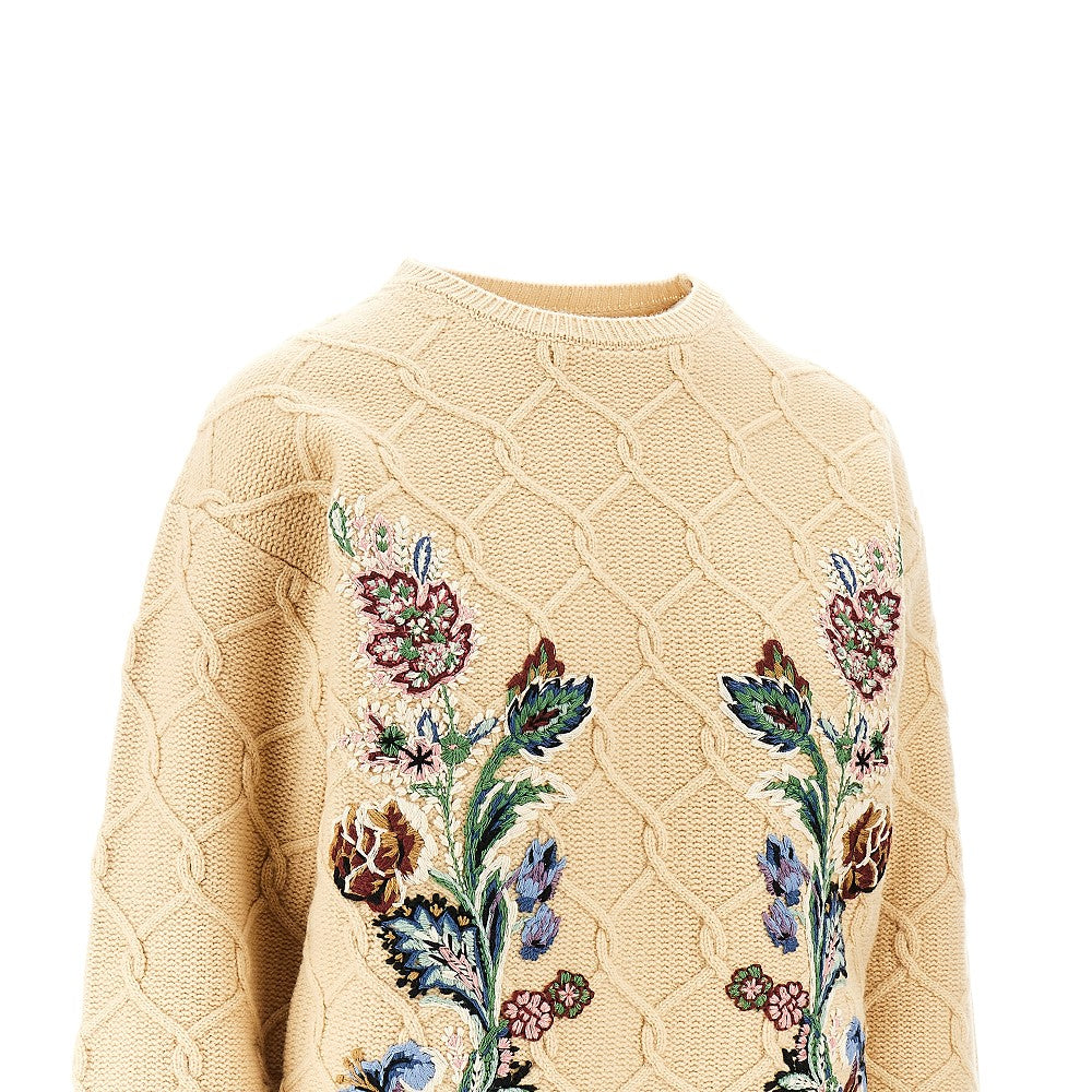 Wool and cashmere embroidered sweater