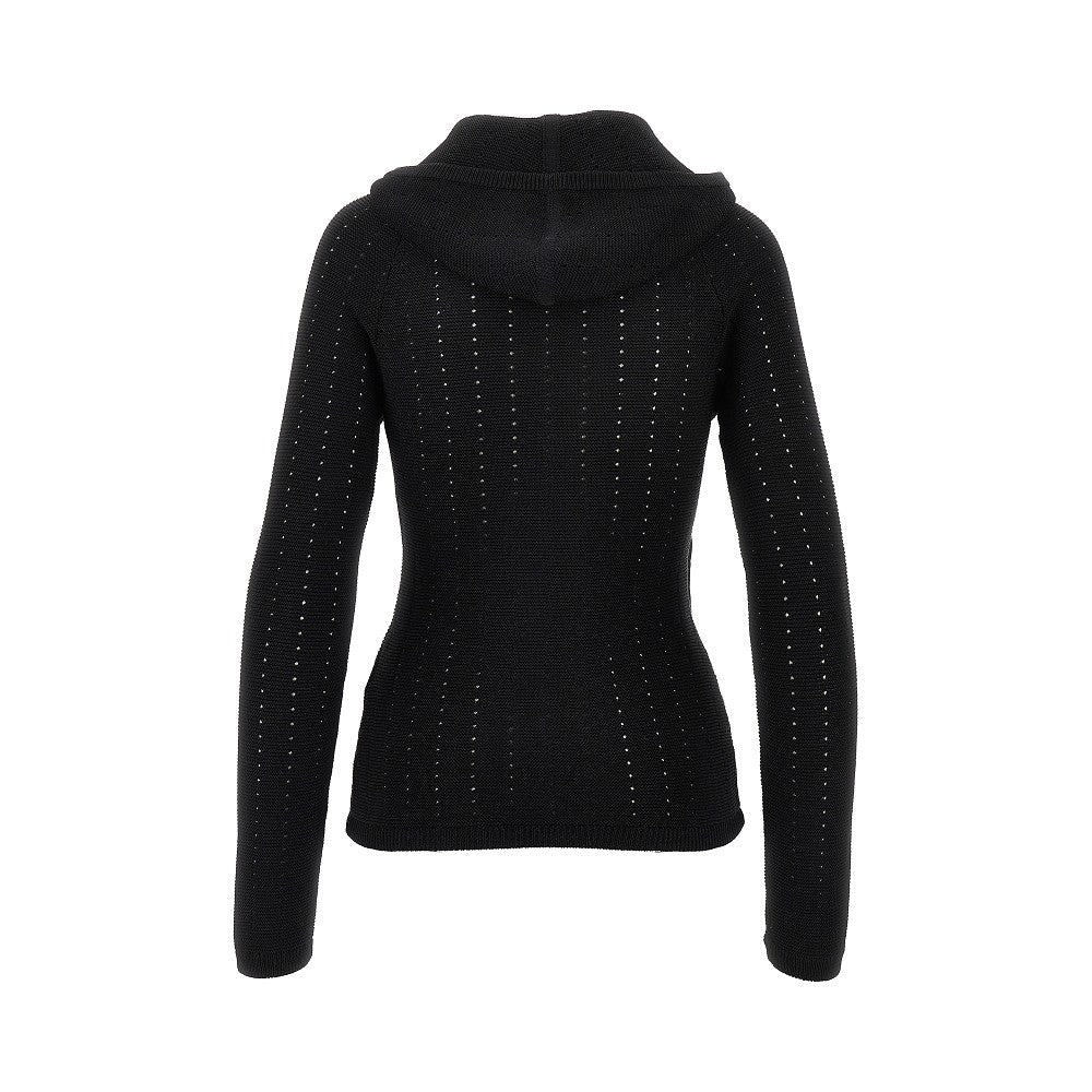 Top in maglia con cappuccio
